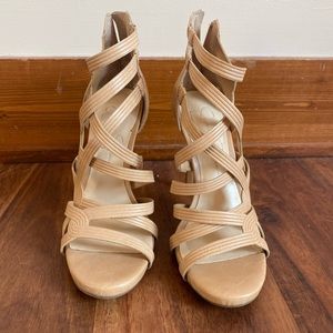 Tan high heels